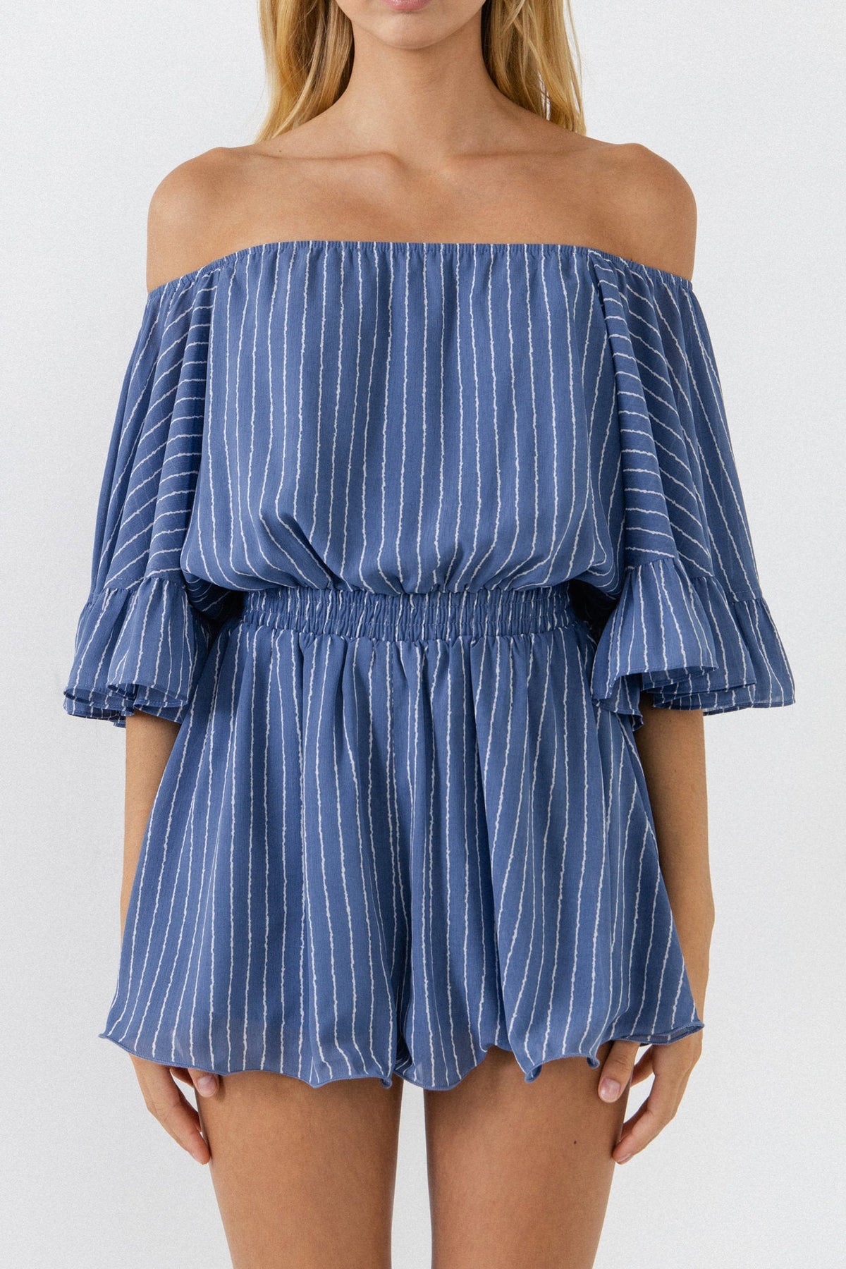 FREE THE ROSES - Free The Rose - Flowy Stripe Romper - ROMPERS available at Objectrare