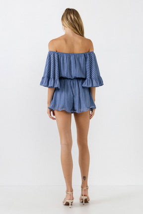 FREE THE ROSES - Free The Roses - Flowy Stripe Romper - ROMPERS available at Objectrare