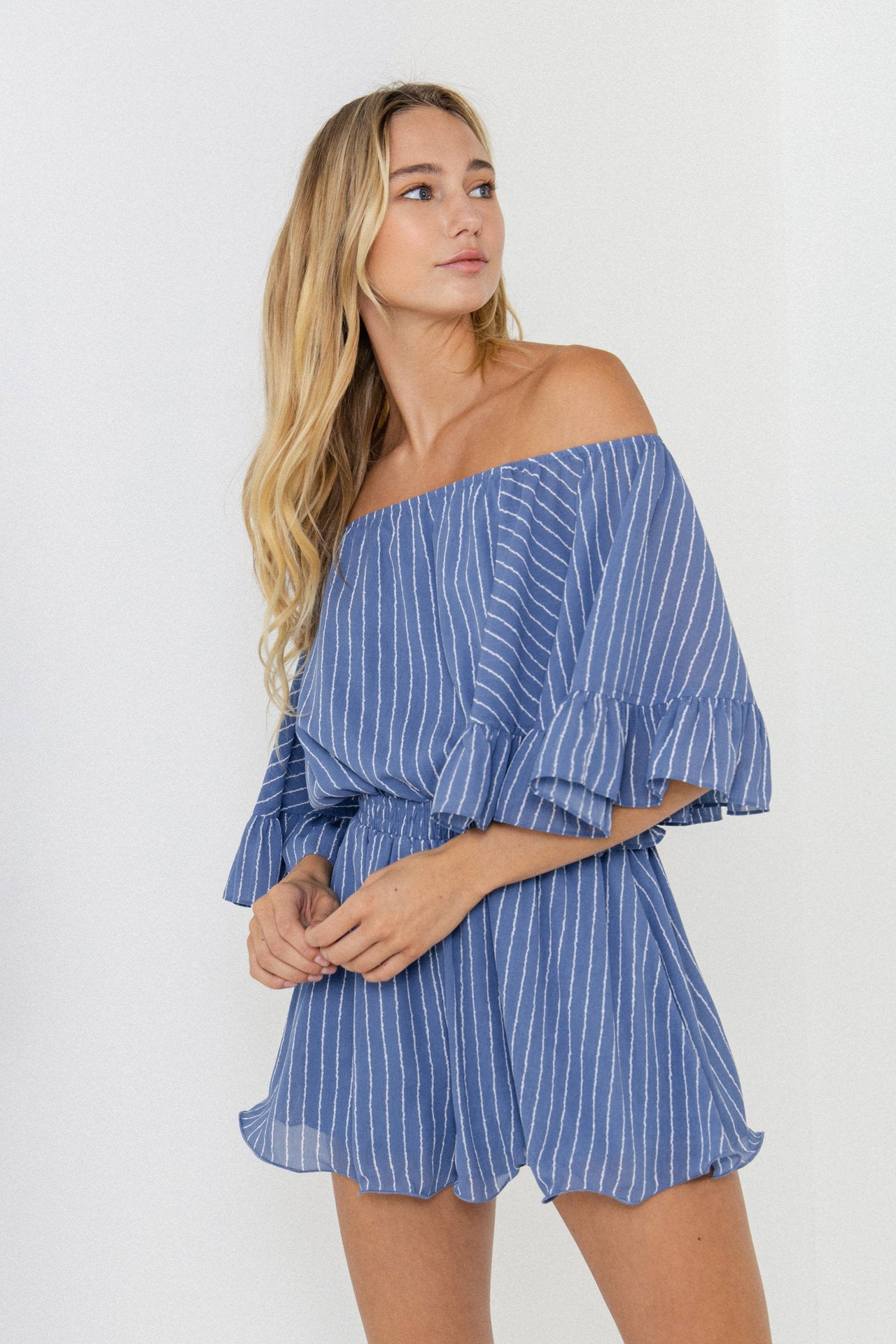 FREE THE ROSES - Free The Roses - Flowy Stripe Romper - ROMPERS available at Objectrare