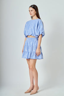 ENDLESS ROSE - Sequins Ruffled Mini Skirt - SKIRTS available at Objectrare