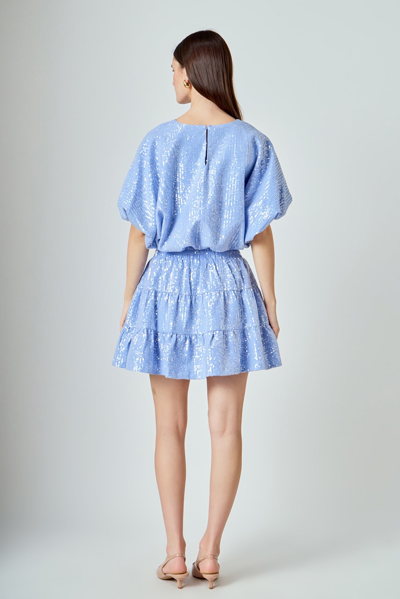 ENDLESS ROSE - Sequins Ruffled Mini Skirt - SKIRTS available at Objectrare