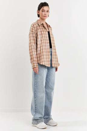 GREY LAB - Plaid Sequin Shirts - TOPS available at Objectrare