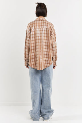 GREY LAB - Plaid Sequin Shirts - TOPS available at Objectrare