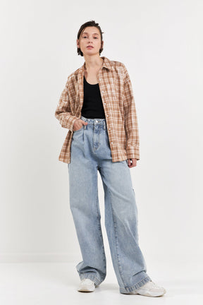 GREY LAB - Plaid Sequin Shirts - TOPS available at Objectrare