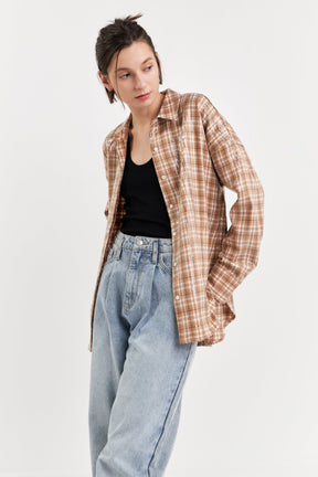 GREY LAB - Plaid Sequin Shirts - TOPS available at Objectrare