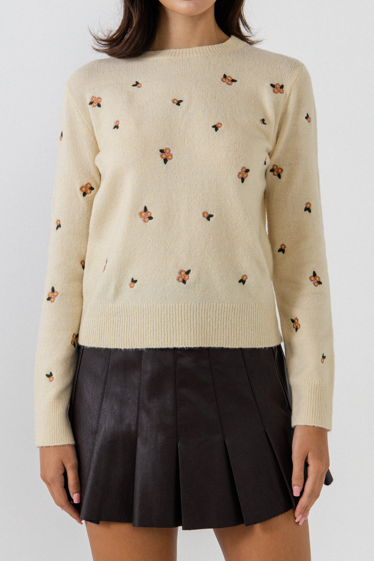 ENDLESS ROSE - Floral Embroidered Sweater - SWEATERS & KNITS available at Objectrare