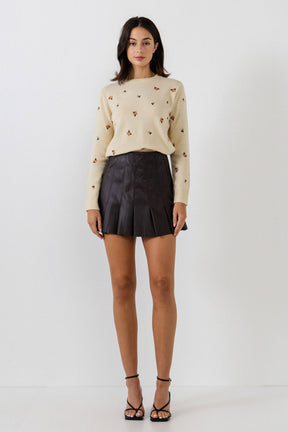 ENDLESS ROSE - Floral Embroidered Sweater - SWEATERS & KNITS available at Objectrare