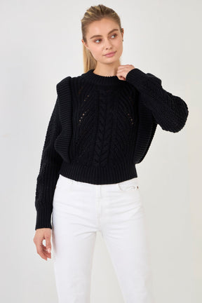 ENGLISH FACTORY - English Factory - Knitted Sweater in Black - SWEATERS & KNITS available at Objectrare