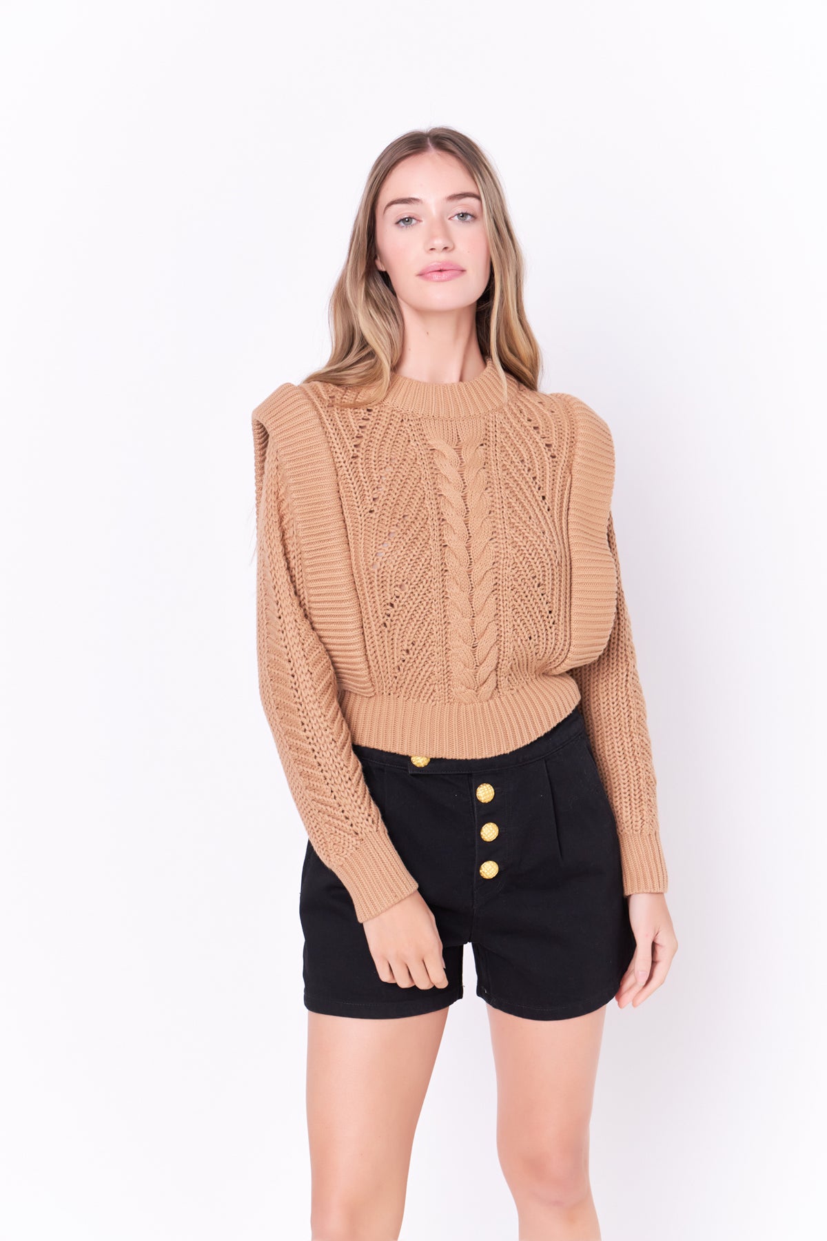 ENGLISH FACTORY - Knitted Cropped Sweater - SWEATERS & KNITS available at Objectrare