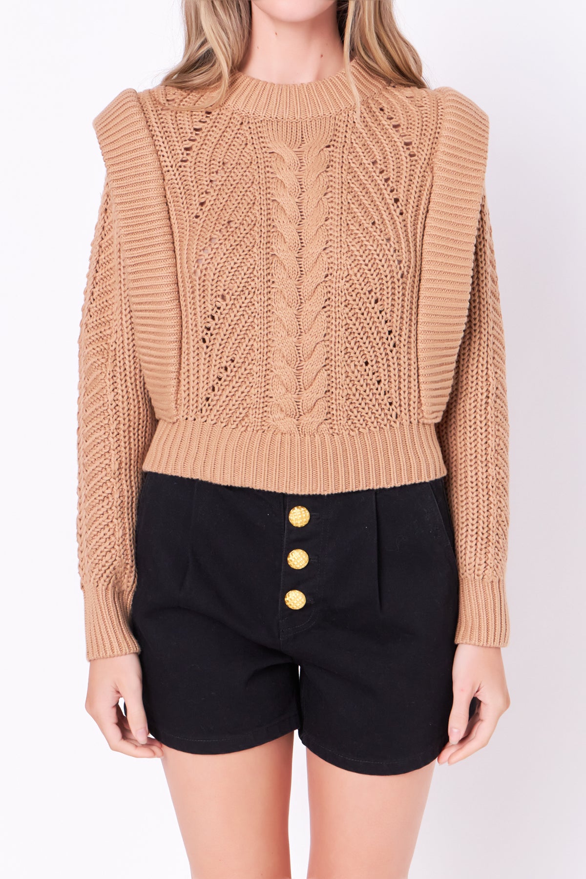 ENGLISH FACTORY - Knitted Cropped Sweater - SWEATERS & KNITS available at Objectrare