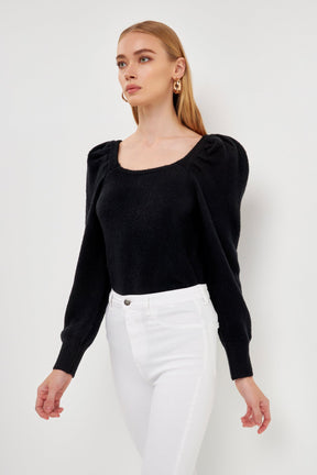 ENDLESS ROSE - Puff Sleeve Sweater - SWEATERS & KNITS available at Objectrare