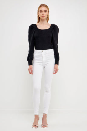 ENDLESS ROSE - Puff Sleeve Sweater - SWEATERS & KNITS available at Objectrare