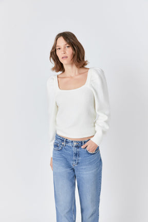 ENDLESS ROSE - Endless Rose - Puff Sleeve Sweater - SWEATERS & KNITS available at Objectrare