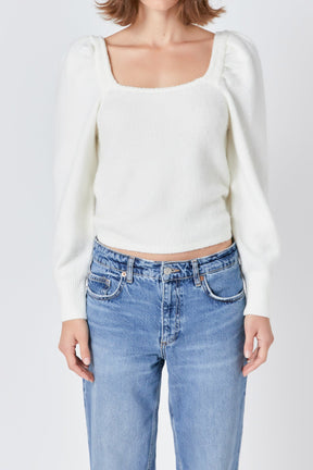 ENDLESS ROSE - Puff Sleeve Sweater - SWEATERS & KNITS available at Objectrare