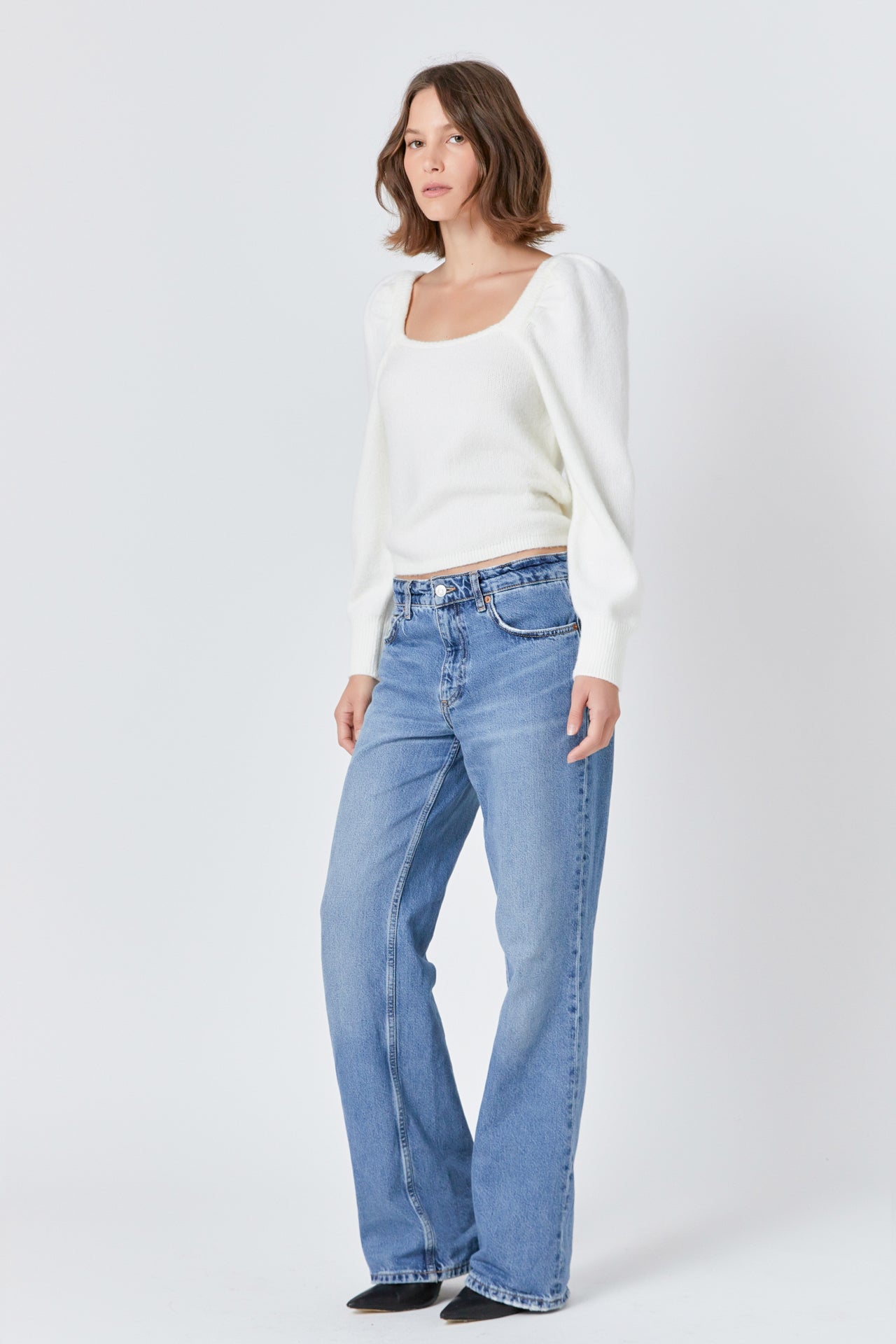 ENDLESS ROSE - Puff Sleeve Sweater - SWEATERS & KNITS available at Objectrare