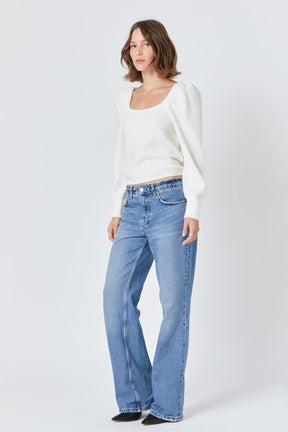 ENDLESS ROSE - Puff Sleeve Sweater - SWEATERS & KNITS available at Objectrare