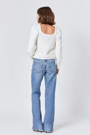 ENDLESS ROSE - Puff Sleeve Sweater - SWEATERS & KNITS available at Objectrare