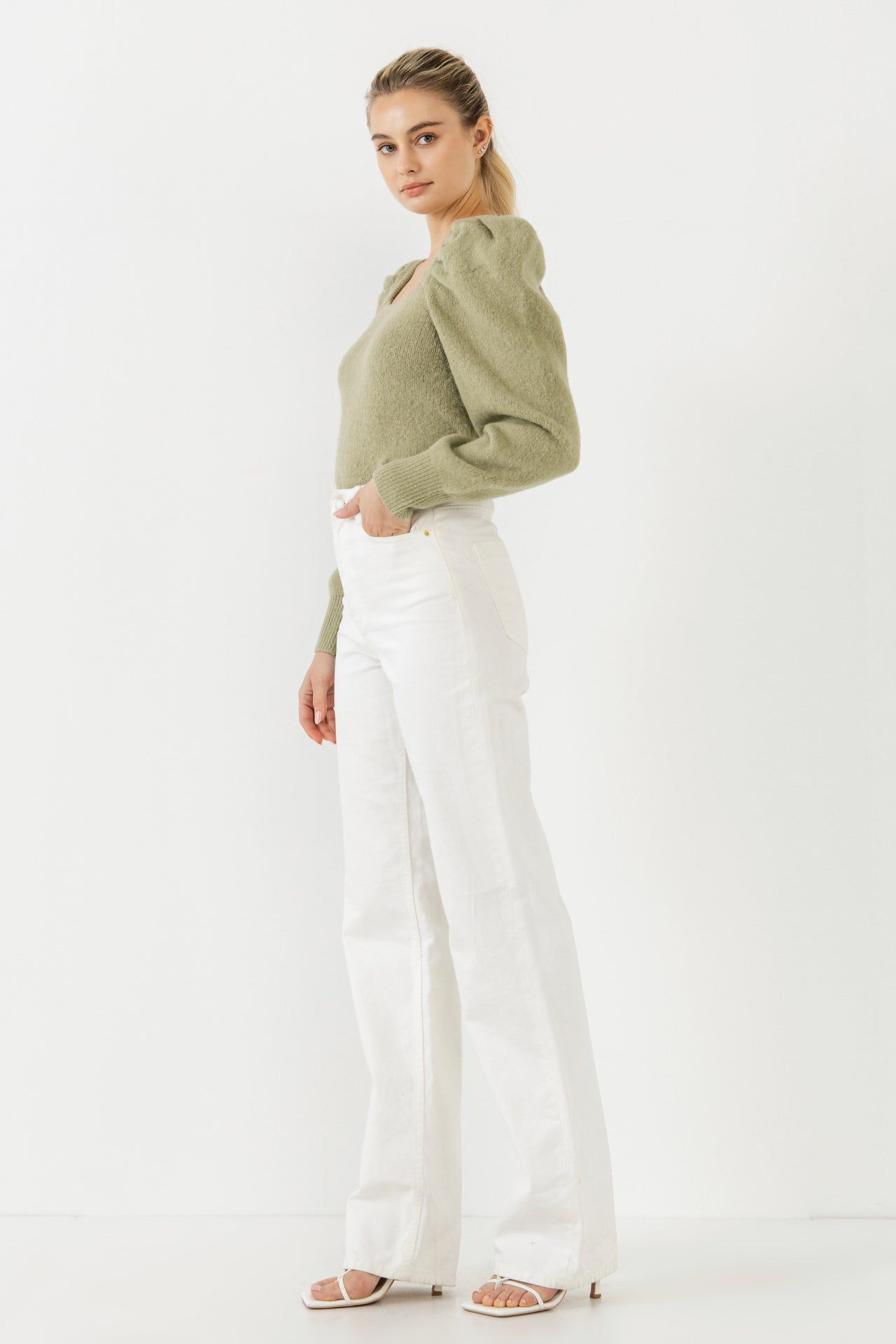 ENDLESS ROSE - Puff Sleeve Sweater - SWEATERS & KNITS available at Objectrare