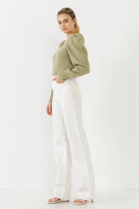 ENDLESS ROSE - Puff Sleeve Sweater - SWEATERS & KNITS available at Objectrare