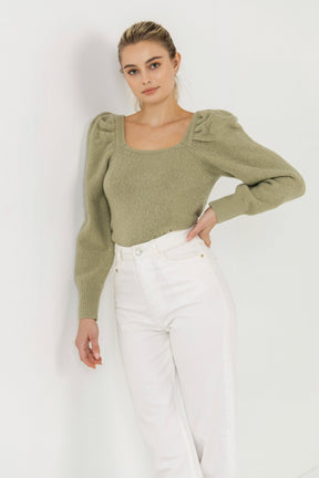 ENDLESS ROSE - Endless Rose - Puff Sleeve Sweater - SWEATERS & KNITS available at Objectrare