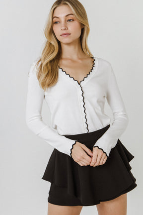 ENGLISH FACTORY - Scalloped Cardigan- Sold Out - SWEATERS & KNITS available at Objectrare