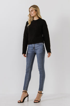 ENGLISH FACTORY - Cozy Roundneck Sweater - TOPS available at Objectrare
