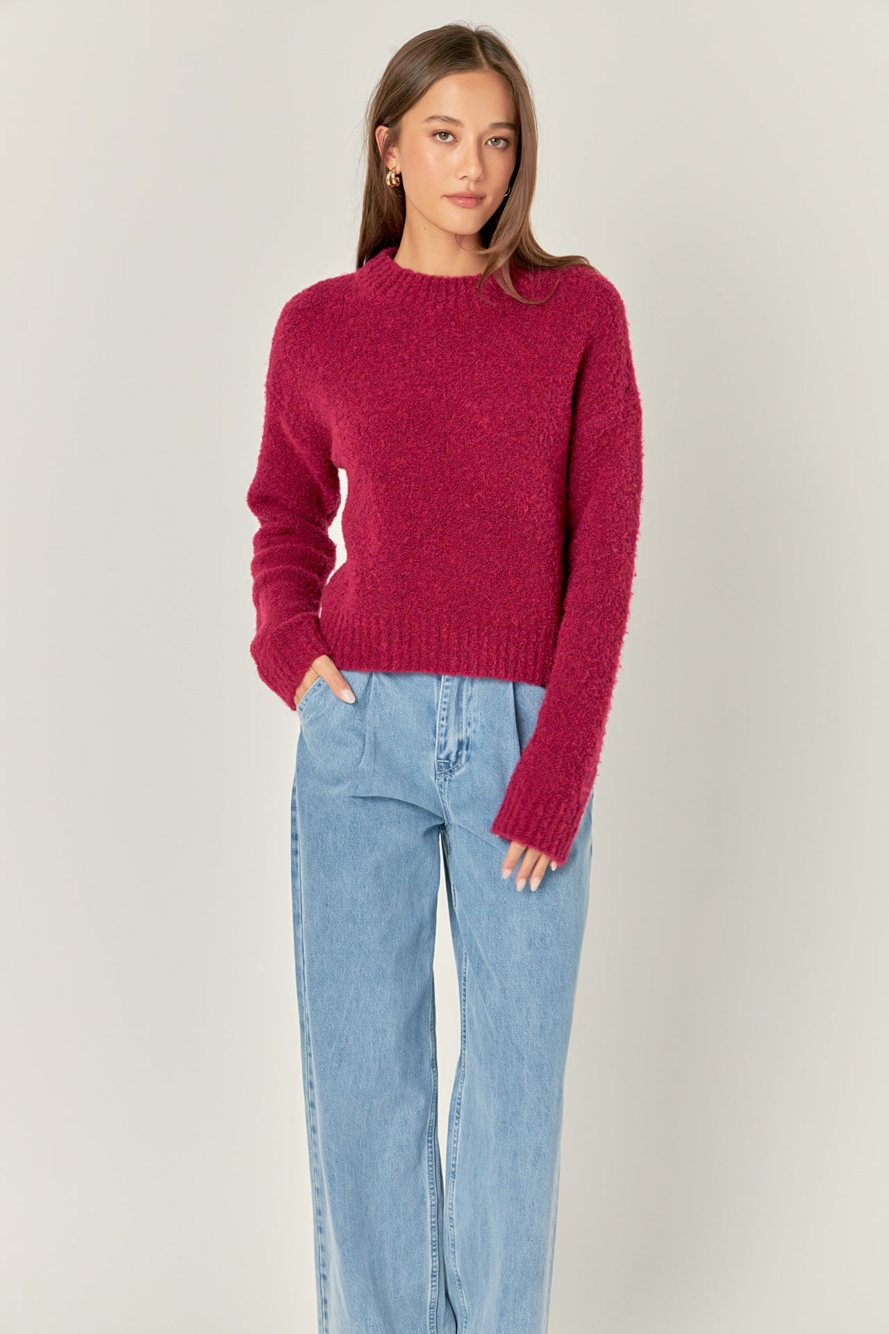 ENGLISH FACTORY - Cozy Roundneck Sweater - TOPS available at Objectrare