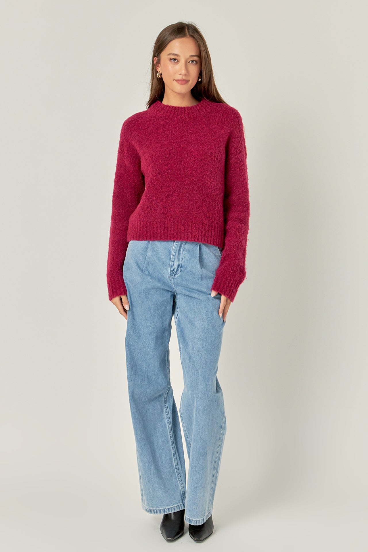 ENGLISH FACTORY - Cozy Roundneck Sweater - TOPS available at Objectrare