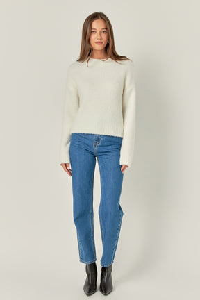 ENGLISH FACTORY - Cozy Roundneck Sweater - TOPS available at Objectrare