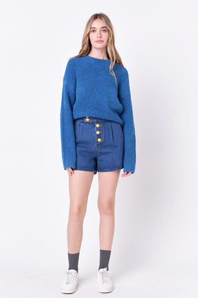 ENGLISH FACTORY - Cozy Roundneck Sweater - TOPS available at Objectrare