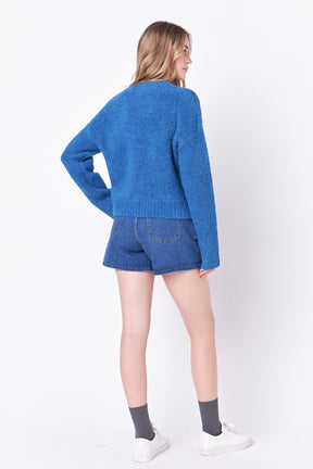 ENGLISH FACTORY - Cozy Roundneck Sweater - TOPS available at Objectrare