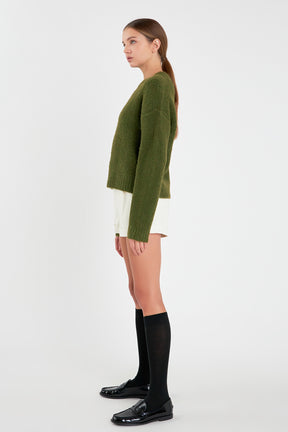 ENGLISH FACTORY - Cozy Roundneck Sweater - TOPS available at Objectrare