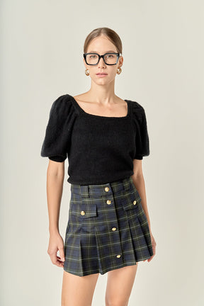 ENGLISH FACTORY - Puff Sleeve Sweater - SWEATERS & KNITS available at Objectrare