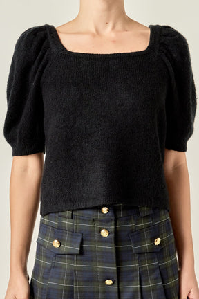 ENGLISH FACTORY - Puff Sleeve Sweater - SWEATERS & KNITS available at Objectrare