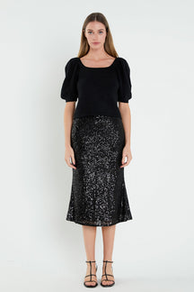 ENGLISH FACTORY - Puff Sleeve Sweater - SWEATERS & KNITS available at Objectrare