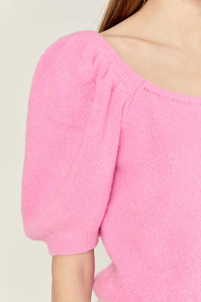 ENGLISH FACTORY - Puff Sleeve Sweater - SWEATERS & KNITS available at Objectrare