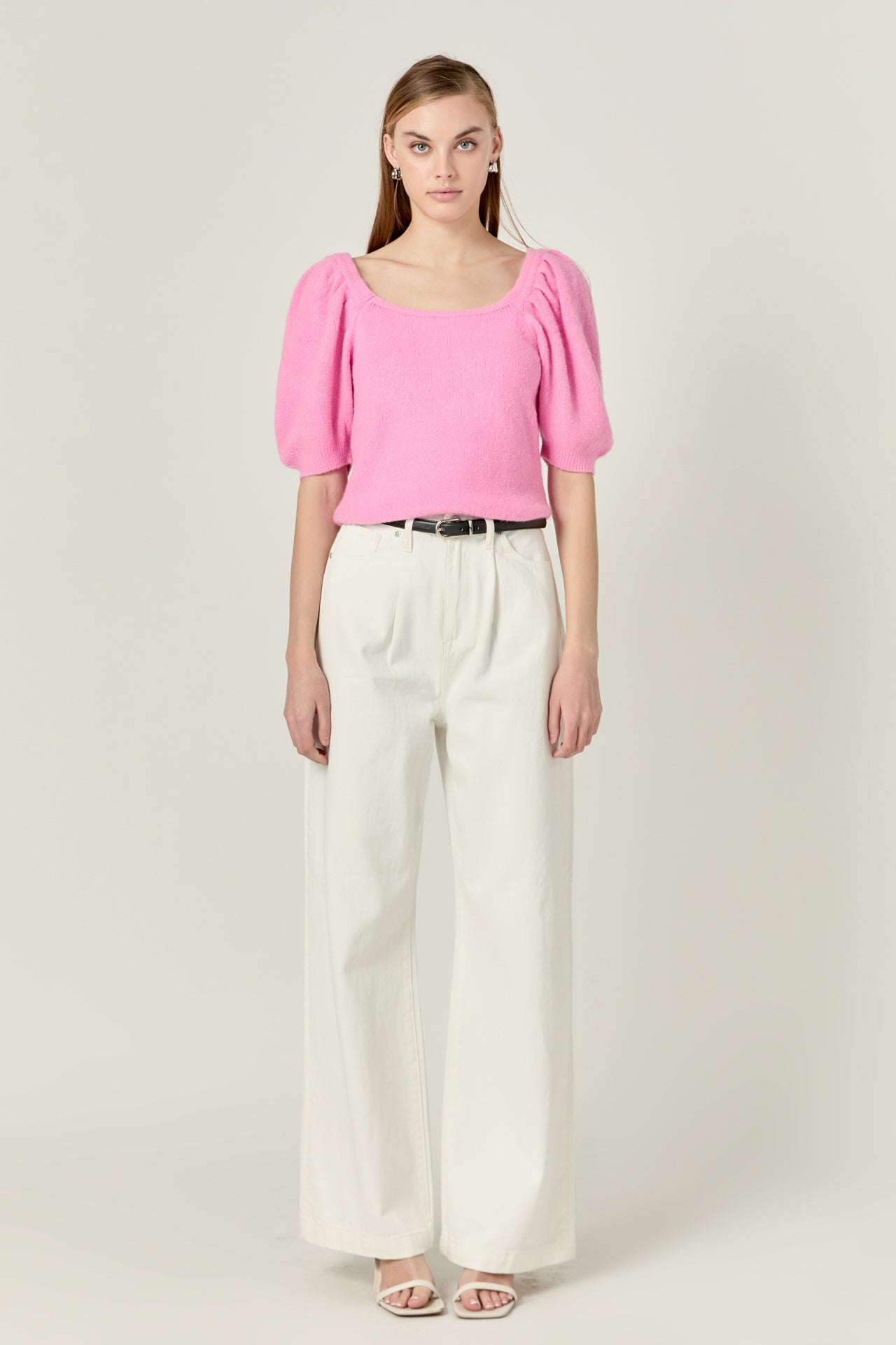 ENGLISH FACTORY - Puff Sleeve Sweater - SWEATERS & KNITS available at Objectrare