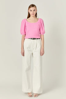 ENGLISH FACTORY - Puff Sleeve Sweater - SWEATERS & KNITS available at Objectrare