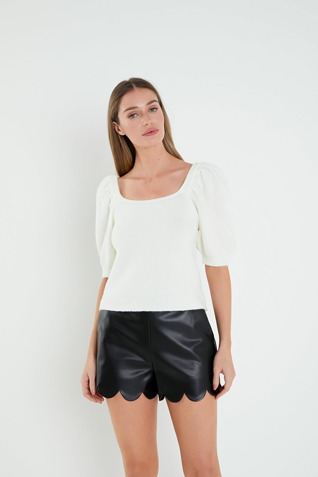 ENGLISH FACTORY - Puff Sleeve Sweater - SWEATERS & KNITS available at Objectrare