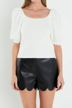 ENGLISH FACTORY - Puff Sleeve Sweater - SWEATERS & KNITS available at Objectrare