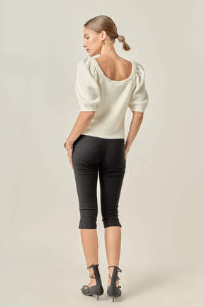 ENGLISH FACTORY - Puff Sleeve Sweater - SWEATERS & KNITS available at Objectrare