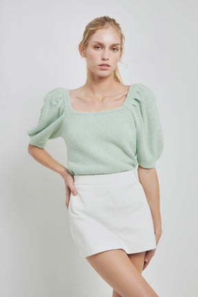 ENGLISH FACTORY - Puff Sleeve Sweater - SWEATERS & KNITS available at Objectrare