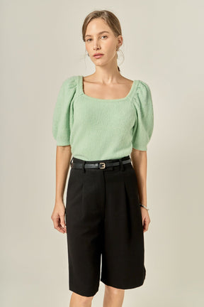 ENGLISH FACTORY - Puff Sleeve Sweater - SWEATERS & KNITS available at Objectrare