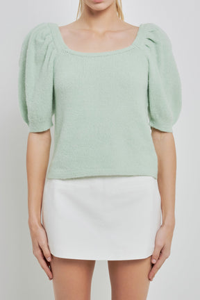 ENGLISH FACTORY - Puff Sleeve Sweater - SWEATERS & KNITS available at Objectrare