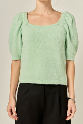 ENGLISH FACTORY - Puff Sleeve Sweater - SWEATERS & KNITS available at Objectrare