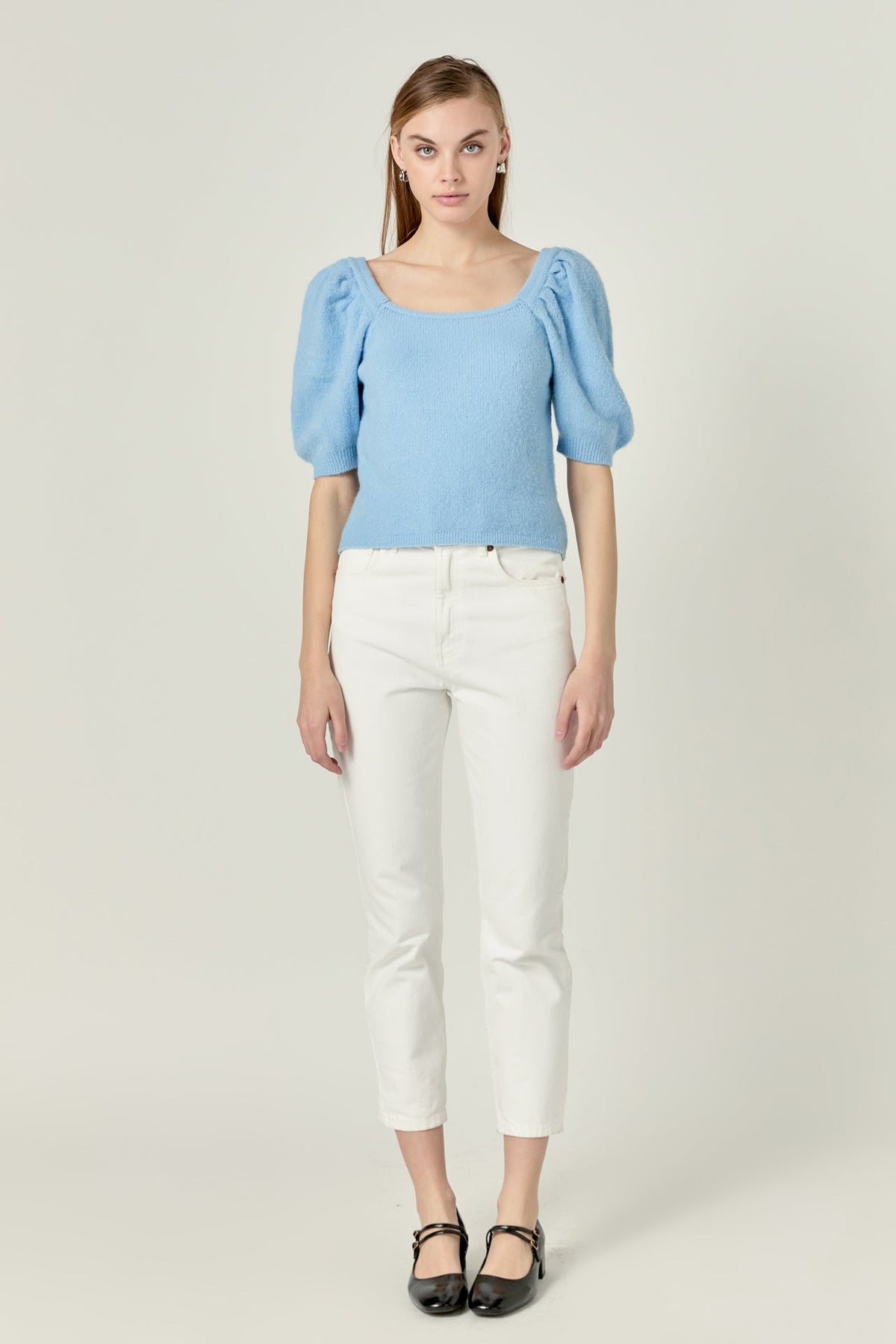 ENGLISH FACTORY - Puff Sleeve Sweater - SWEATERS & KNITS available at Objectrare