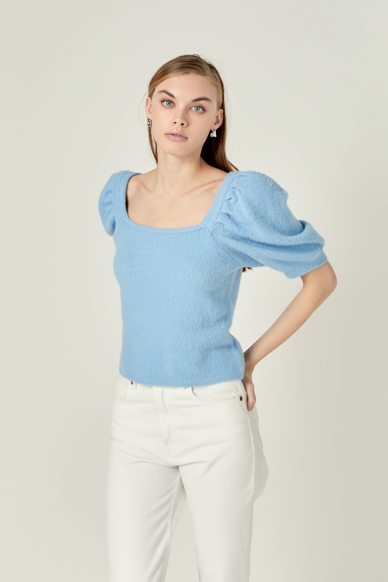 ENGLISH FACTORY - English Factory - Puff Sleeve Sweater - SWEATERS & KNITS available at Objectrare