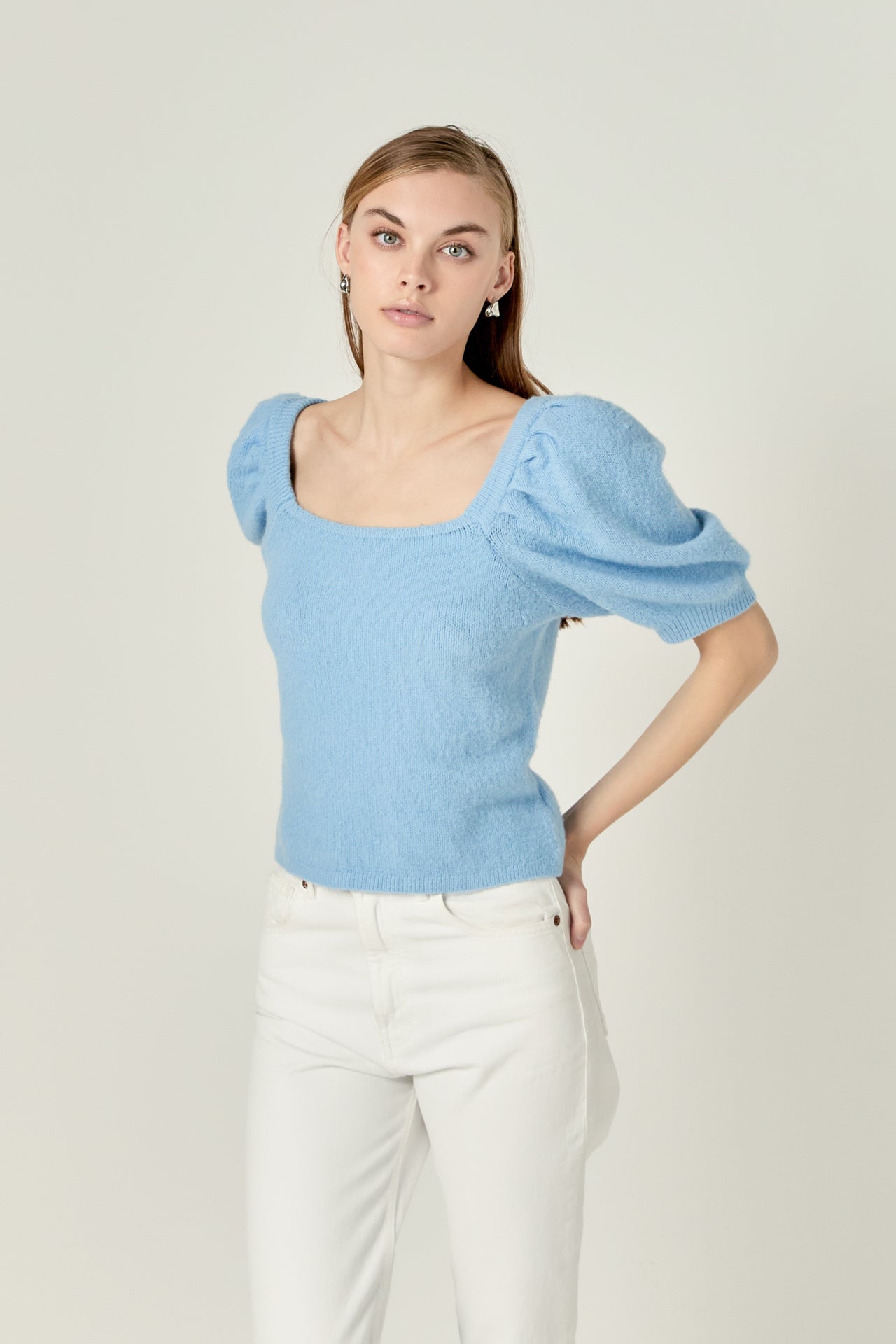 ENGLISH FACTORY - Puff Sleeve Sweater - SWEATERS & KNITS available at Objectrare