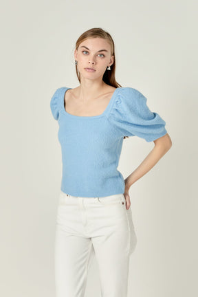 ENGLISH FACTORY - Puff Sleeve Sweater - SWEATERS & KNITS available at Objectrare