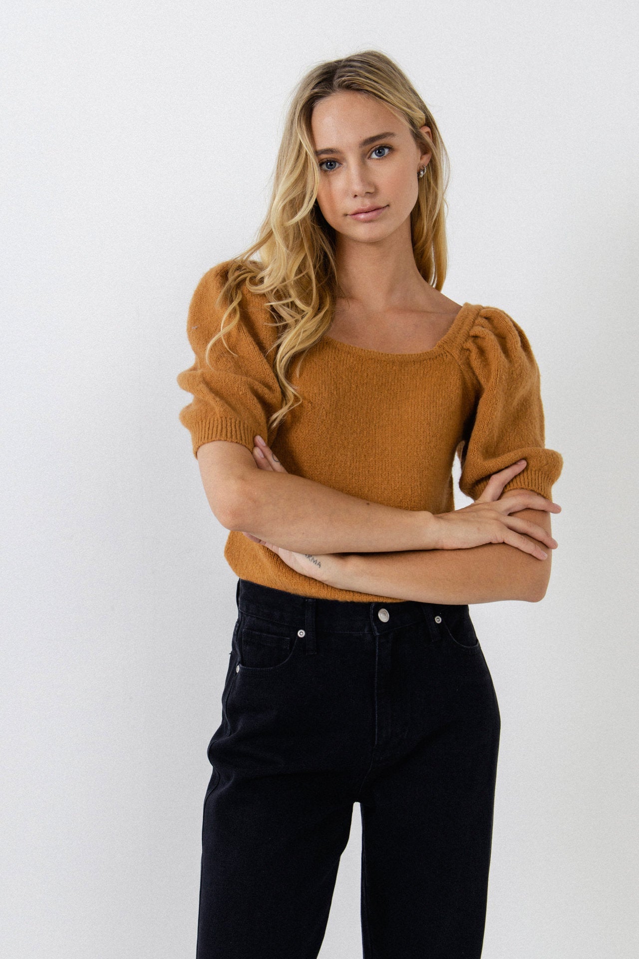ENGLISH FACTORY - Puff Sleeve Sweater - SWEATERS & KNITS available at Objectrare